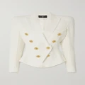 Balmain - Double-breasted Tweed Blazer - White - FR34