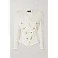 Balmain - Double-breasted Tweed Blazer - White - FR34