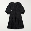 Ulla Johnson - Ethel Tiered Cotton And Silk-blend Voile Midi Dress - Black - US2