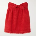 Zimmermann - Alight Strapless Bow-embellished Cotton-terry Jacquard Mini Dress - Red - 0