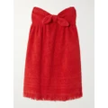 Zimmermann - Alight Strapless Bow-embellished Cotton-terry Jacquard Mini Dress - Red - 0