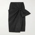 Alexander McQueen - Bow-embellished Taffeta Midi Skirt - Black - IT42