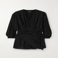 Balenciaga - Draped Wrap-effect Silk Crepe De Chine Mini Dress - Black - FR34