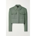 Stella McCartney - + Net Sustain Cropped Wool-blend Twill Jacket - Gray green - IT44