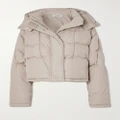 Loewe - Hooded Leather-trimmed Quilted Shell Down Jacket - Neutral - FR36