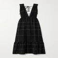 lemlem - + Net Sustain Lelisa Checked Cotton-blend Maxi Dress - Black - small
