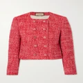 Gucci - Cropped Double-breasted Wool-blend Tweed Jacket - Red - IT40
