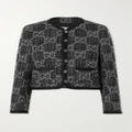 Gucci - Wool And Cotton-blend Tweed Cropped Jacket - Dark gray - IT38