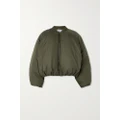 Loewe - Leather-trimmed Padded Shell Bomber Jacket - Green - FR40