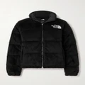 The North Face - Versa Nuptse Embroidered Quilted Velour Down Jacket - Black - x small