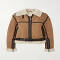 TOTEME - + Net Sustain Leather-trimmed Shearling Jacket - Brown - DK34