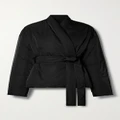 Ferragamo - Belted Twill Down Wrap Jacket - Black - IT48