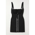 Dion Lee - Studded Cutout Stretch Organic Cotton Twill Mini Dress - Black - UK 6