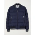 Moncler - Argo Ribbed Knit-trimmed Quilted Shell Down Bomber Jacket - Navy - 0