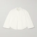 Brunello Cucinelli - Oversized Bead-embellished Cotton-blend Poplin Shirt - White - xx small