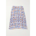 Marni - Printed Silk Crepe De Chine Midi Skirt - Blue - IT40