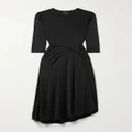 Givenchy - Asymmetric Lace-paneled Jersey Midi Dress - Black - FR44