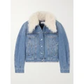 Chloé - + Net Sustain Cropped Shearling-trimmed Denim Jacket - Blue - FR36