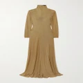TOM FORD - Paneled Metallic Jersey Turtleneck Gown - Gold - IT36