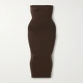 Wolford - + Net Sustain Fatal Strapless Stretch-jersey Maxi Dress - Chocolate - small