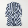 Polo Ralph Lauren - Ela Belted Striped Cotton-poplin Shirt Dress - Navy - US0