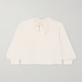 Alessandra Rich - Pussy-bow Pleated Silk-georgette Blouse - White - IT38