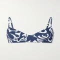 Mara Hoffman - + Net Sustain Lua Printed Recycled Underwired Bikini Top - Navy - small