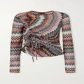 Missoni - Gathered Cutout Crochet-knit Cotton-blend Top - Multi - IT42
