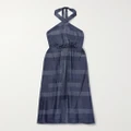 lemlem - + Net Sustain Ajani Striped Charmeuse Halterneck Midi Dress - Navy - medium