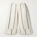 lemlem - + Net Sustain Desta Striped Cotton-blend Straight-leg Pants - Cream - large