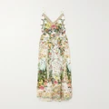 Camilla - Crystal-embellished Floral-print Silk-crepe Maxi Dress - White - xx large