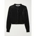 Alexander Wang - Cropped Crystal-embellished Jersey Cardigan - Black - medium