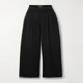 Alexander Wang - Layered Satin-trimmed Wool-twill Wide-leg Pants - Black - US10
