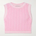 Alessandra Rich - Cropped Cable-knit Cotton Top - Pink - IT36