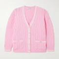 Alessandra Rich - Cable-knit Cotton Cardigan - Pink - IT44