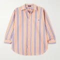 Etro - Oversized Embroidered Striped Cotton-poplin Shirt - Multi - IT36