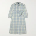 Polo Ralph Lauren - Belted Checked Cotton-twill Maxi Shirt Dress - Blue - US10