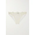 I.D. Sarrieri - + Net Sustain Tubereuse Blanche Scalloped Embroidered Tulle Brazilian Briefs - Cream - xx large