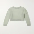 Brunello Cucinelli - Cropped Open-knit Mohair-blend Sweater - Light green - xx large