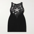 Balmain - Crystal-embellished Stretch-silk Mini Dress - Black - FR40