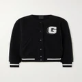 Givenchy - Embroidered Ribbed Wool Bomber Jacket - Black - medium