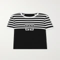 Givenchy - Appliquéd Striped Cotton-jersey T-shirt - Black - x small