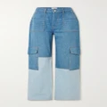 GANNI - + Net Sustain Angi Two-tone High-rise Wide-leg Organic Jeans - Light denim - 26