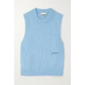 GANNI - + Net Sustain Embroidered Alpaca-blend Vest - Light blue - xx small