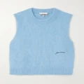 GANNI - + Net Sustain Embroidered Alpaca-blend Vest - Light blue - small