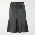 Huishan Zhang - Lidia Crystal-embellished Crinkled Satin-twill Maxi Skirt - Gray - UK 6