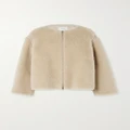 Max Mara - Panno Grosgrain-trimmed Alpaca, Wool And Silk-blend Fleece Jacket - Beige - UK 12