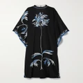 PUCCI - Open-back Chain-embellished Printed Silk Crepe De Chine Kaftan - Black - One size