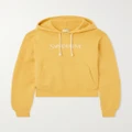 SAINT LAURENT - Embroidered Cotton-jersey Hoodie - Yellow - S