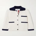 Thom Browne - Striped Intarsia Cotton And Cashmere-blend Jacket - White - IT36